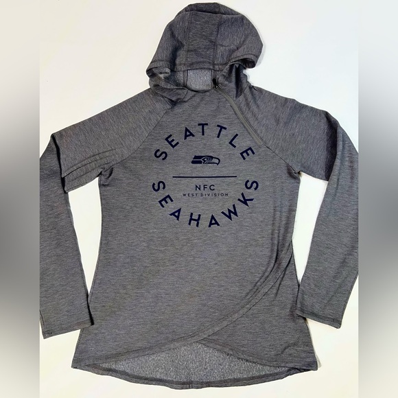 Team Apparel Tops - NFL Team Apparel Seattle Seahawks Medium Gray Pullover Hoodie Sports